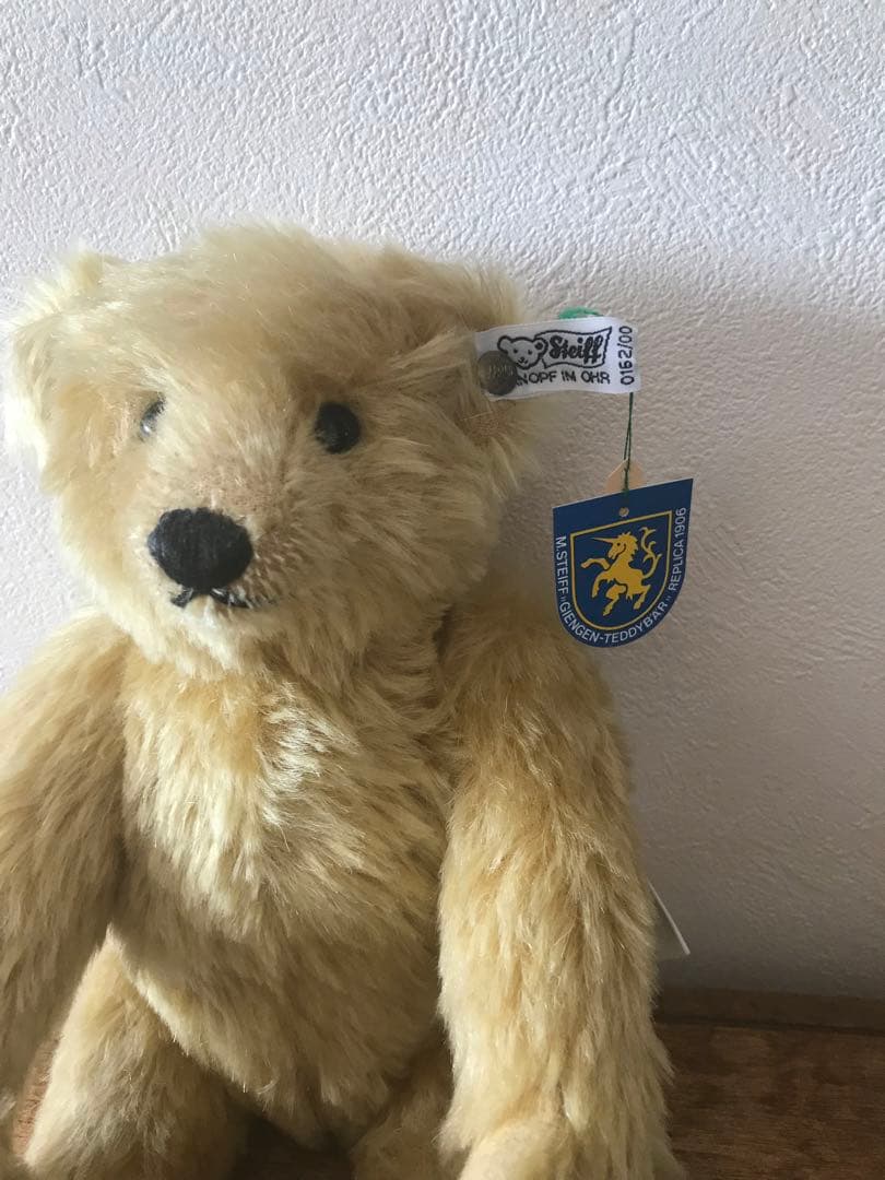シュタイフ　１９０６年復刻盤　テディベア　ヴィンテージ ベア　白タグ黒文字