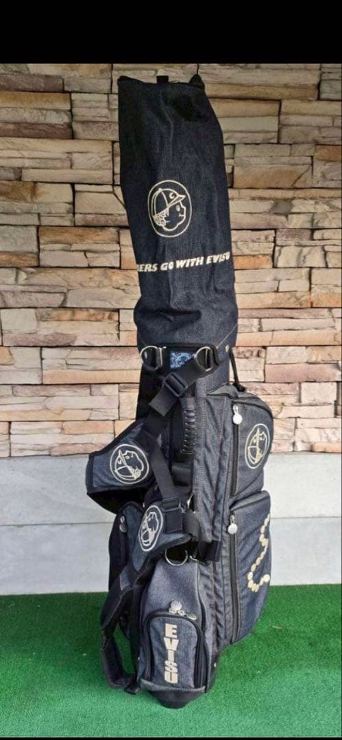EVISU GOLF デニムキャディバッグ　8分割モデル　スタンド機能付き