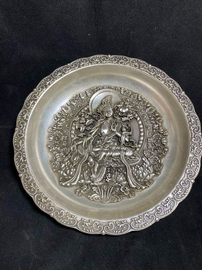 銅 細工 銅盤 観音盤 装飾品 工芸品 美術品 置物