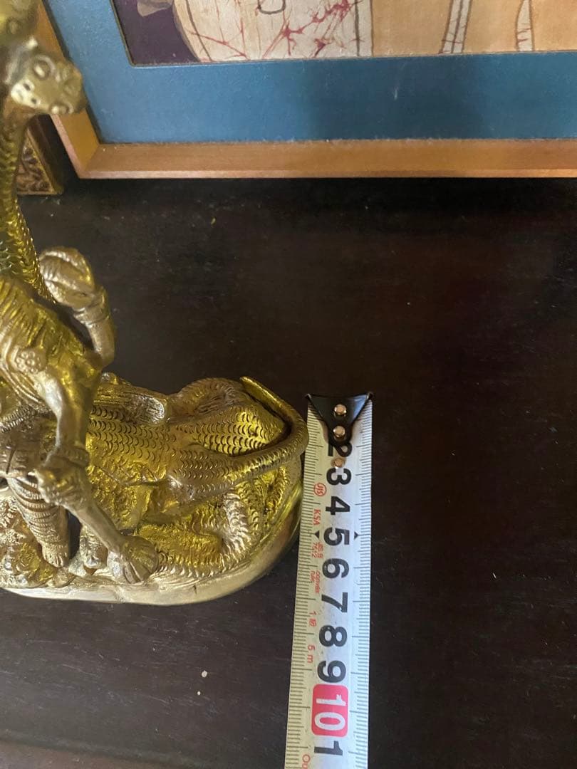 ヴィシュヌ神像　真鍮　金属製　インディア　ヒンドゥー教　最高神　三大神　仏像