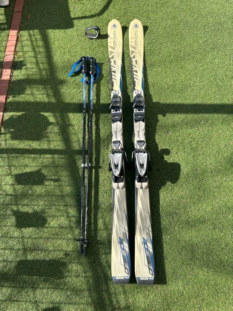 【人気】ダイナスター スキー板 162cmLOOKビンディングHartポール