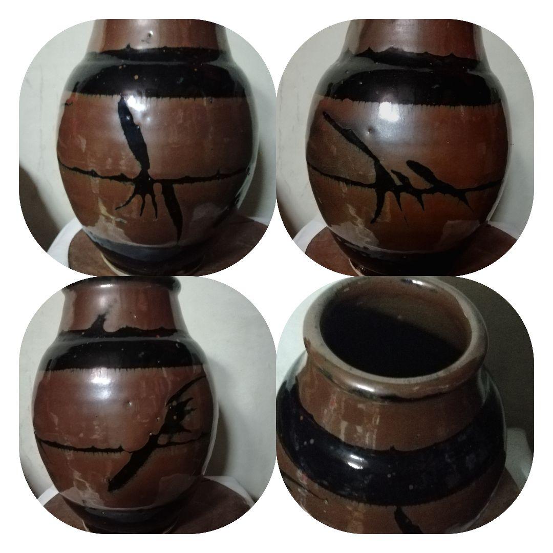 人間国宝. 濱田庄司さんの掛分指描花瓶