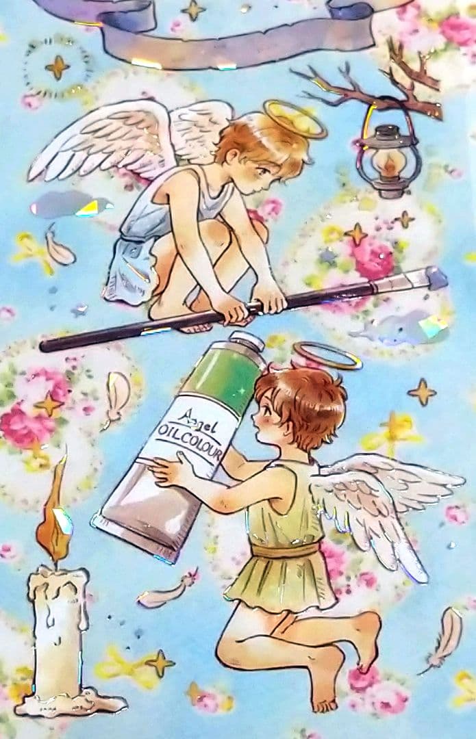 J953＃天使画夹(贝壳光)当季限定切り売り海外人物マステ女の子