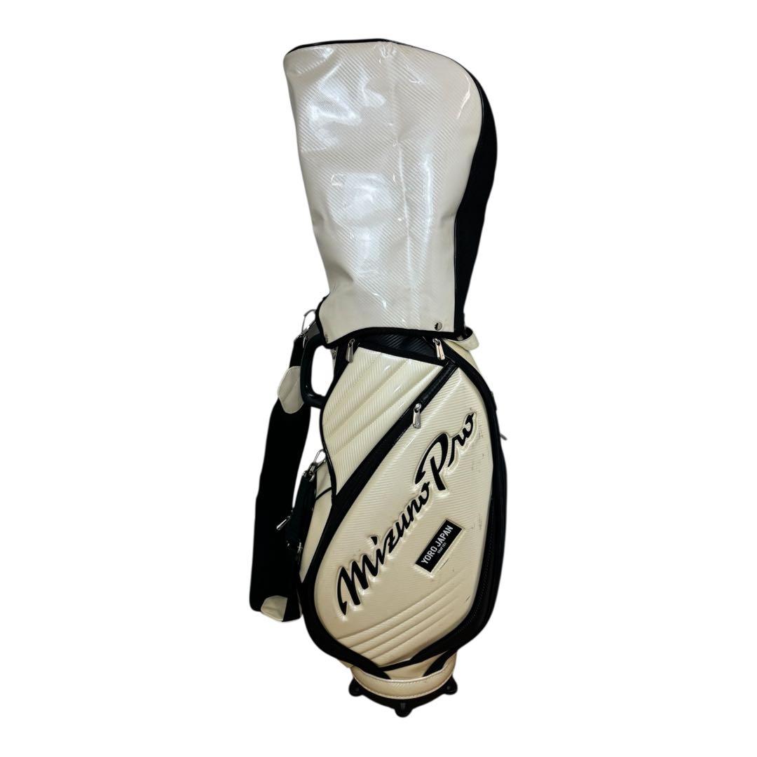 ○ミズノプロ　キャディバッグ　ゴルフバック　白　養老ジャパン