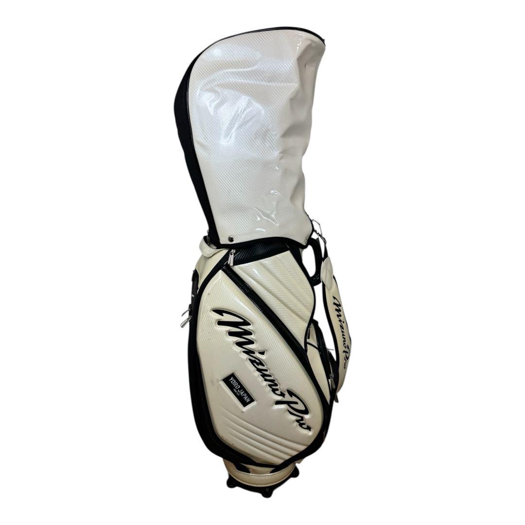 ○ミズノプロ　キャディバッグ　ゴルフバック　白　養老ジャパン