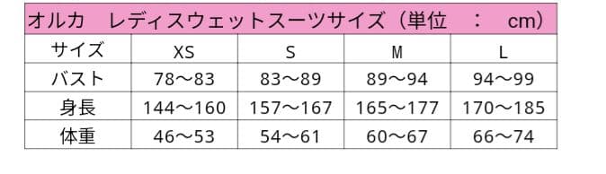 オルカorca レディースSサイズ TRN ウェットスーツ 黒/ピンク