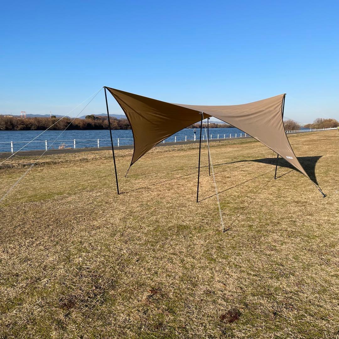 ユニフレーム TC REVOタープ ナチュラム限定 スチールポール付き