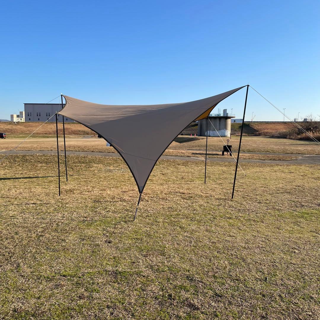 ユニフレーム TC REVOタープ ナチュラム限定 スチールポール付き