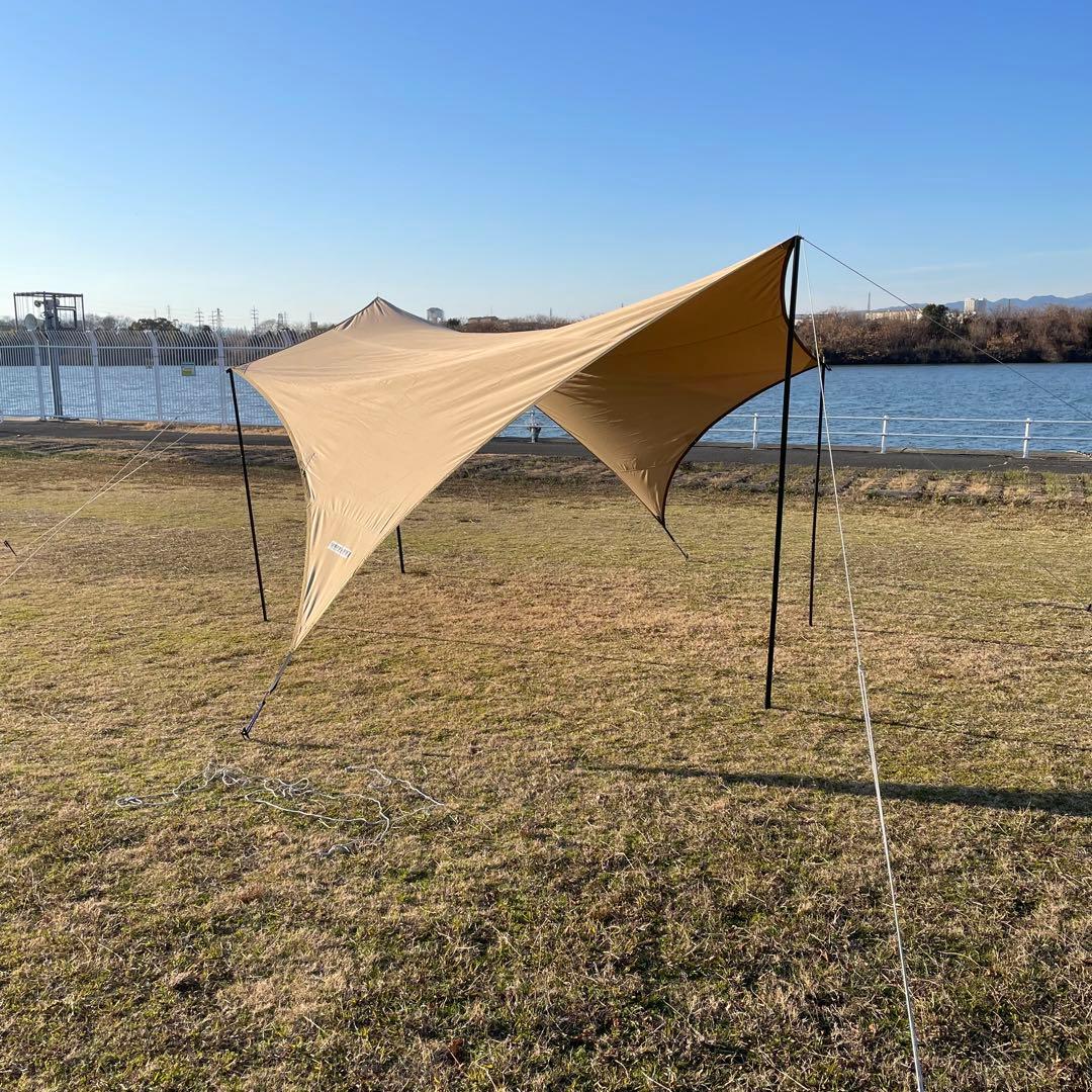 ユニフレーム TC REVOタープ ナチュラム限定 スチールポール付き