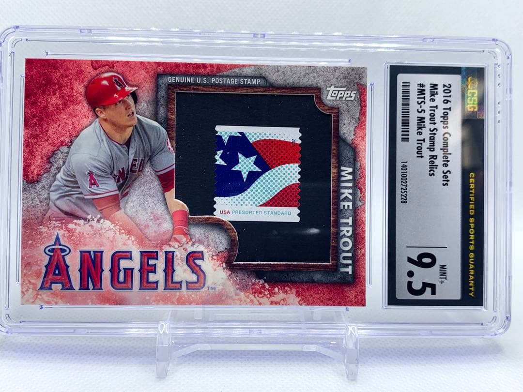 レア 2016 Topps マイク・トラウト 切手レリック CSG 9.5