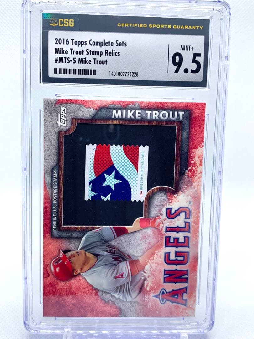 レア 2016 Topps マイク・トラウト 切手レリック CSG 9.5