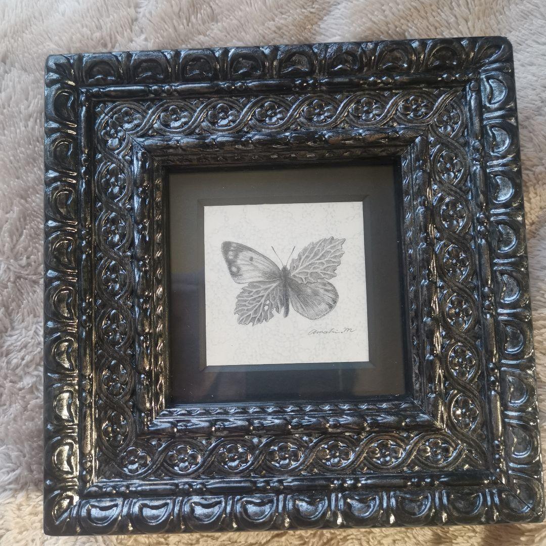 【新春特価】★希少★真作★森天飛★葉蝶 モンキチョウ★サイン有り