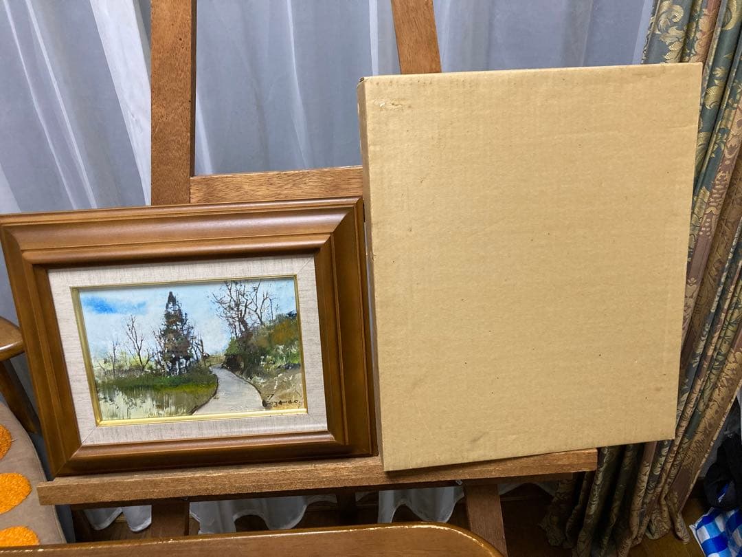 油彩　油絵　肉筆　風景画　小山オサム　SM 直筆サイン有　額新品