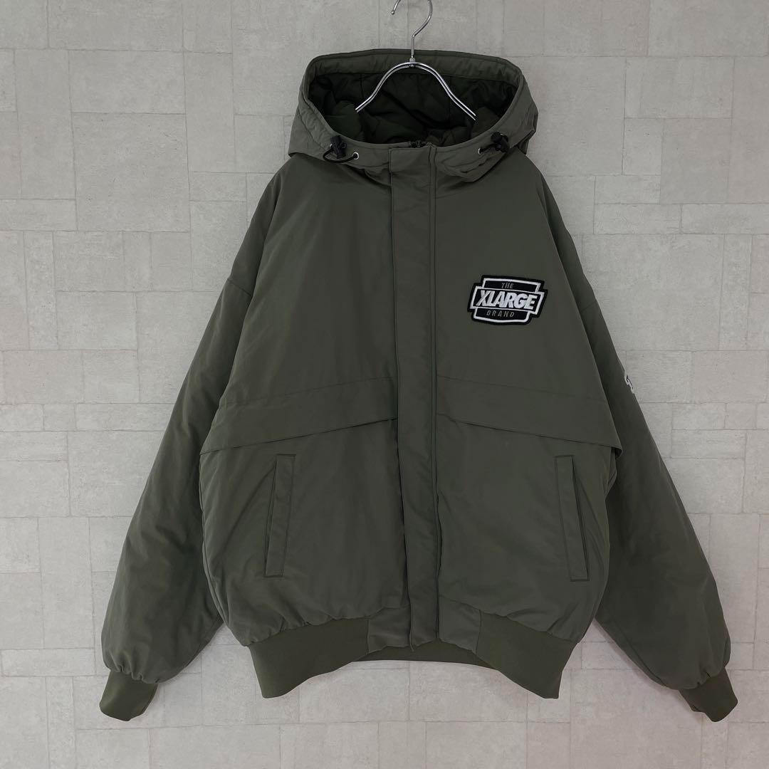 a【即完売モデル】エクストララージ☆ナイロンパファージャケット　カーキ610
