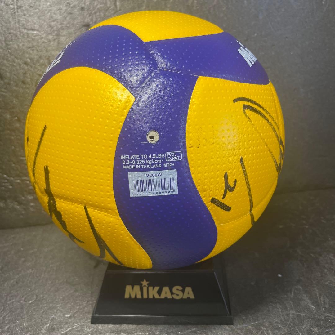 レア商品 Mikasa V200W 5号球 バレーボール 富田将馬選手サイン入り