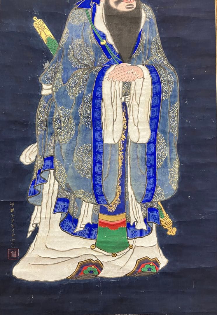 小川破笠【孔子】紙本　掛軸　2重箱（松尾芭蕉　英一蝶）