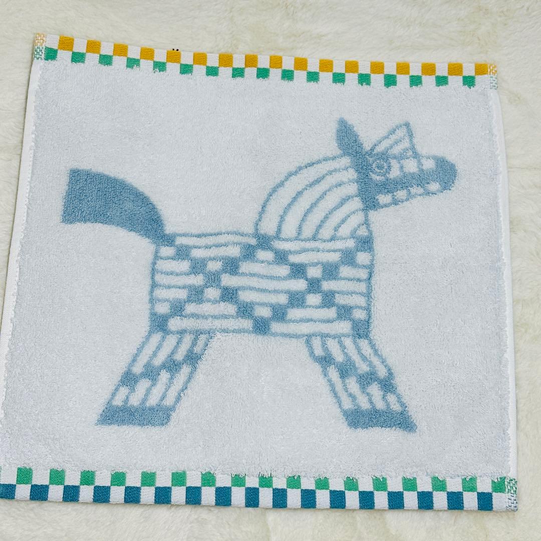 HERMES アニモーナッテ　馬模様 タオルハンカチ 新品