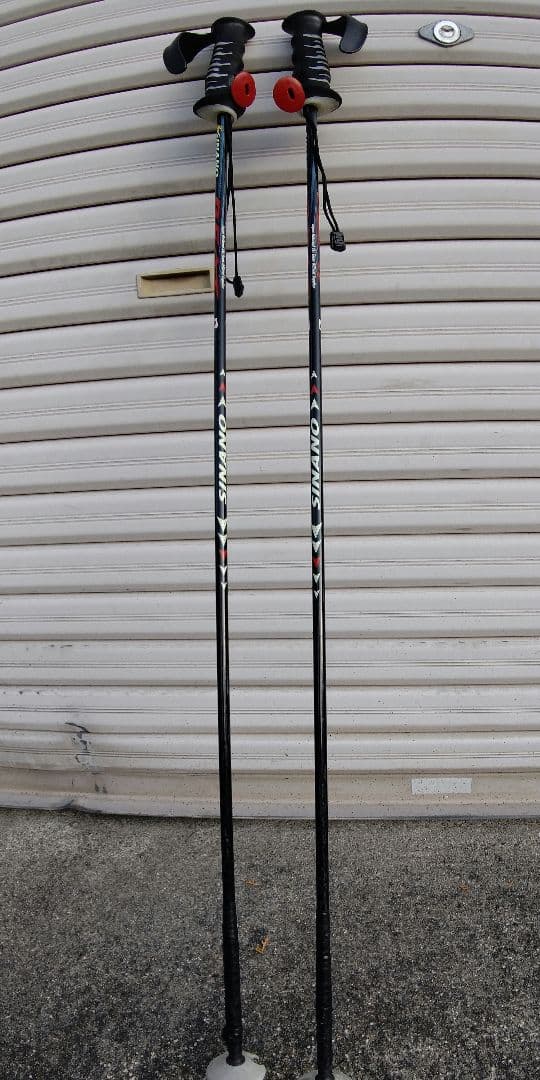 スキー用ストック 黒 赤