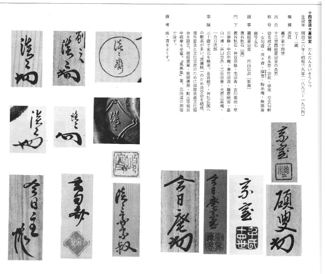 裏千家14世淡々斎宗室自作　竹茶杓　銘：早苗（共箱）下削り：12代黒田正玄