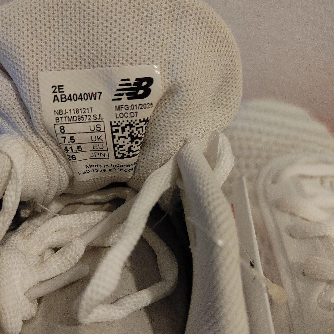 ニューバランス　スパイク　金具 26.0センチ　ホワイト 高校野球対応