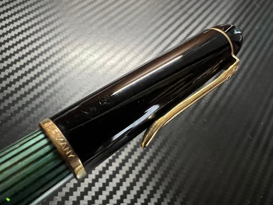 未使用に近い ペリカン 140 緑縞 M 中字 万年筆