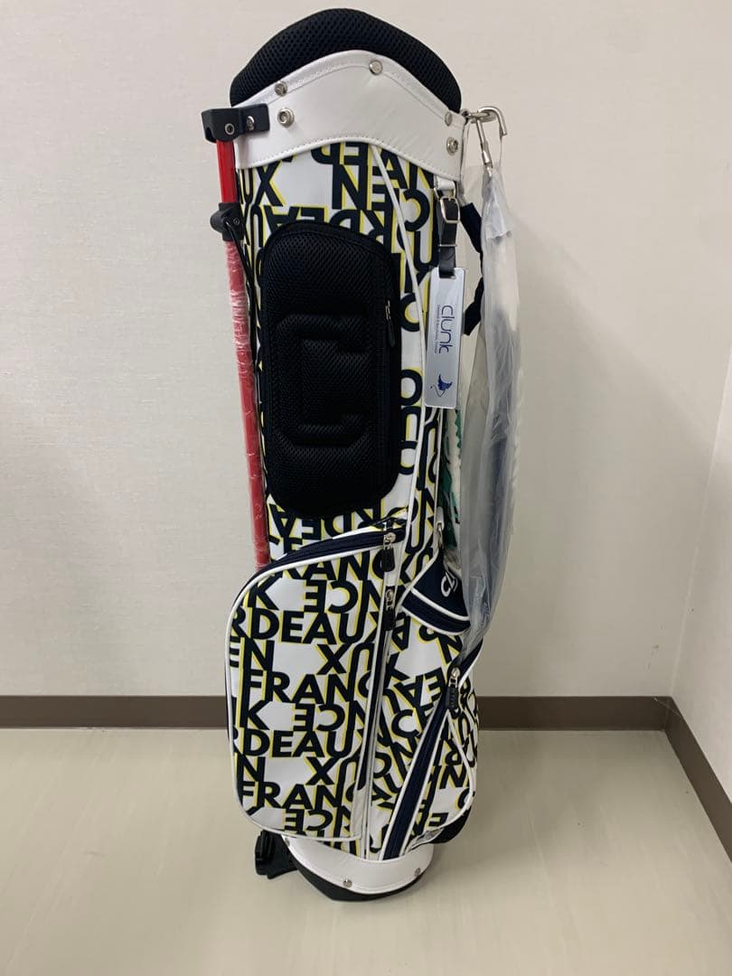 未使用品 CLUNK キャディバッグ 7型 ホワイト/ブラック/イエロー