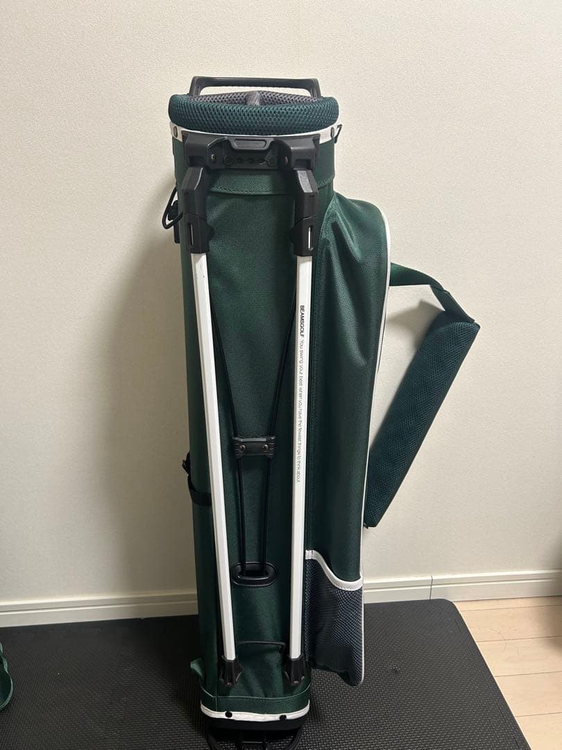 【美品】BEAMS GOLF スリムスタンド キャディバッグ グリーン