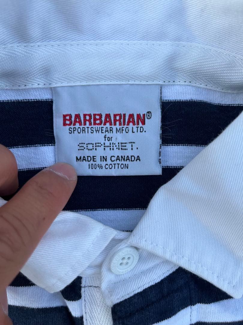 barbarian×sophnet ラガーシャツ ボーダー 長袖シャツ カナダ製