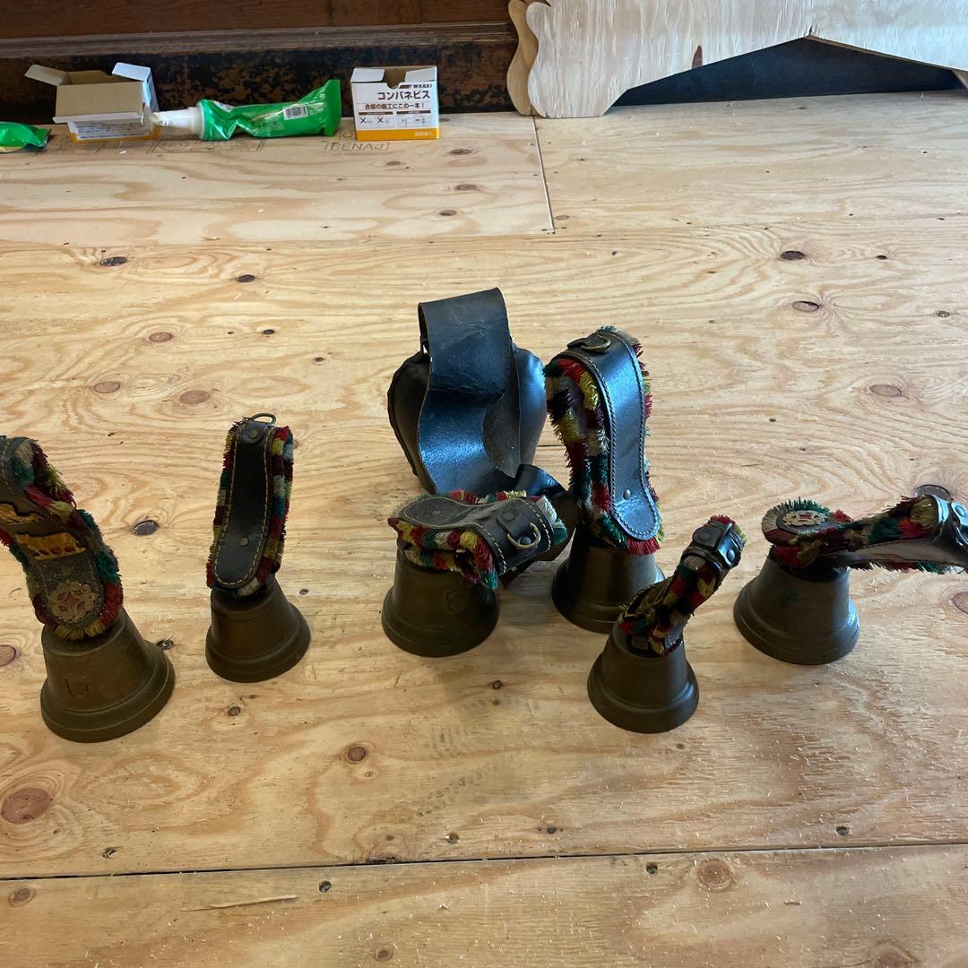 カラフル装飾付きカウベル6個セット