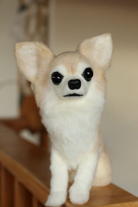 羊毛フェルト　ロングコートチワワ