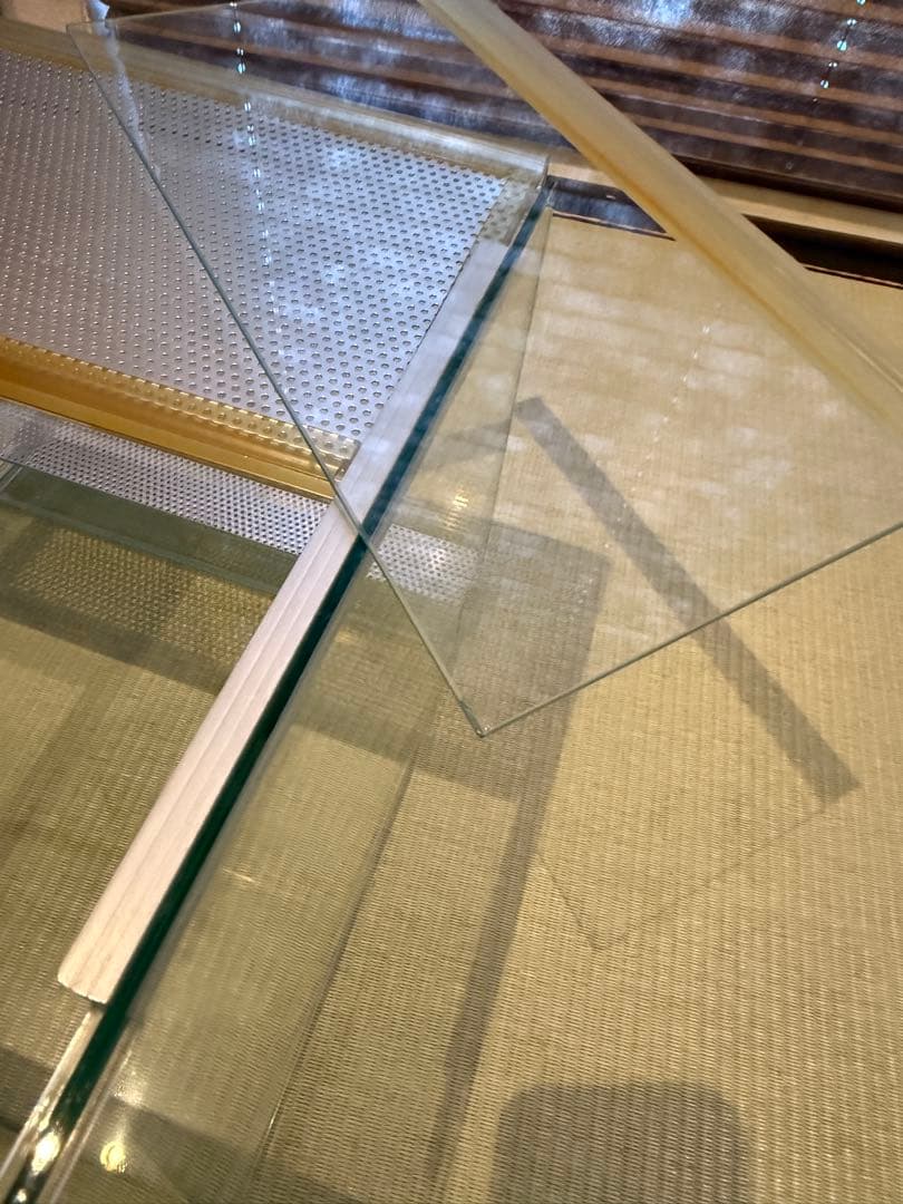 ガラス製 爬虫類飼育用ケージ 30cm ランプ　保温シートフル装備付き