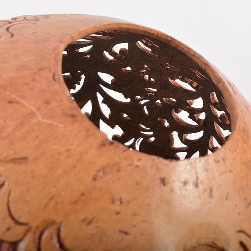 仏教美術　椰子の実彫刻　神獣透　ランプシェード　C　R7318