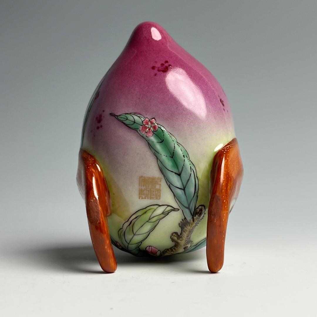 粉彩福寿紋洗 蝙蝠 桃 乾隆年製 款 中国美術 中国古玩