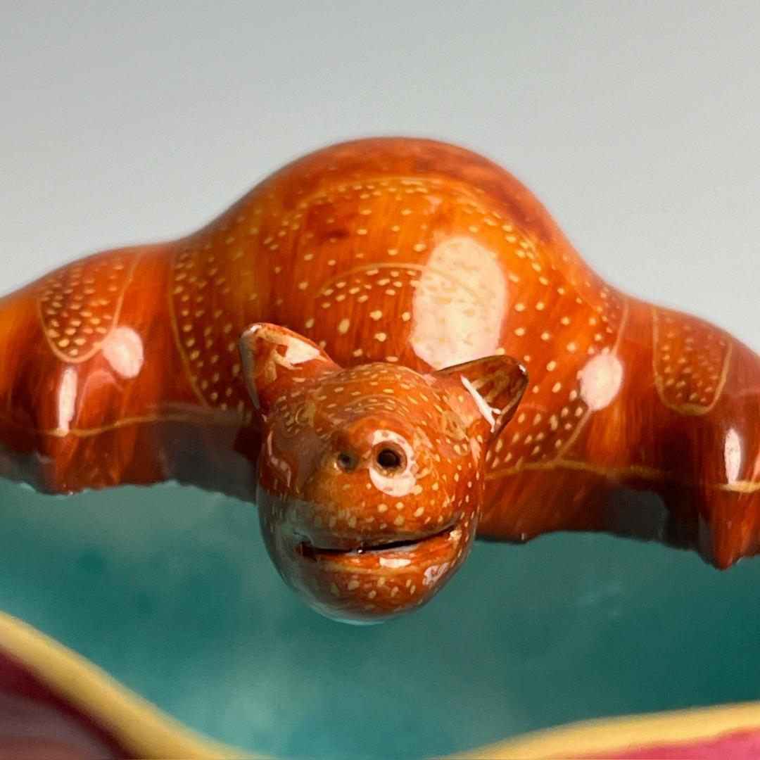 粉彩福寿紋洗 蝙蝠 桃 乾隆年製 款 中国美術 中国古玩