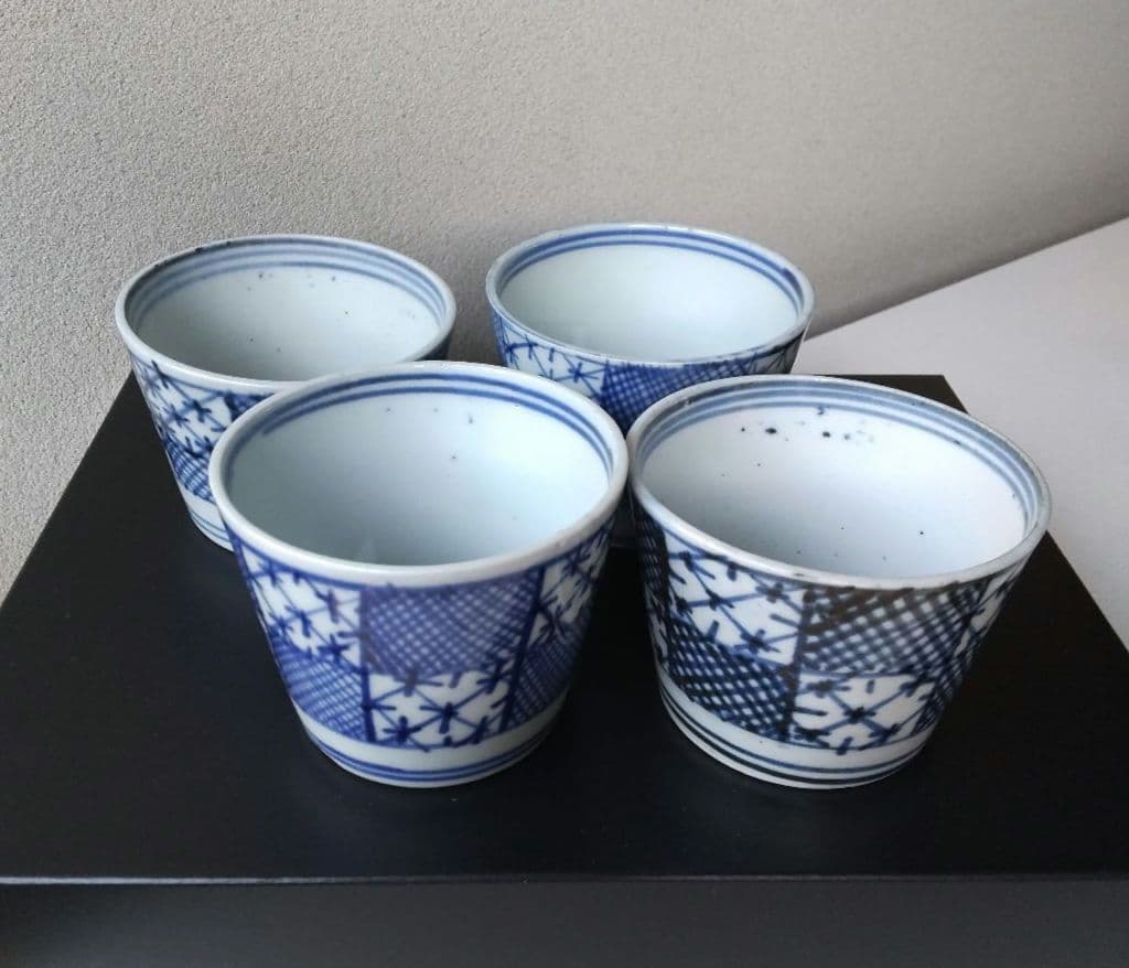 市松文 蕎麦猪口 そば猪口 そばちょこ ② ４客