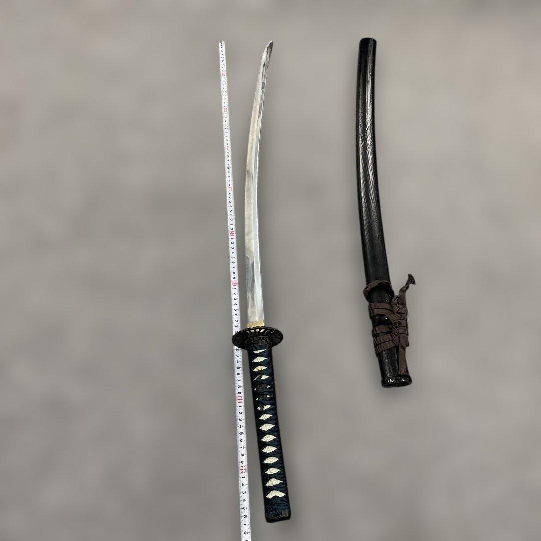 未開刃，模造刀、白鞘 刀 模擬刀 舞踊 大衆演劇 湾曲した刃の刀 約100cm