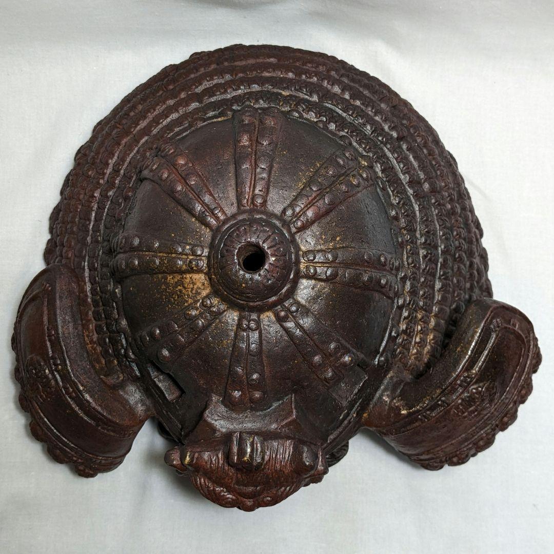 備前焼 兜 鎧武者 カブト 置物 細工物 彫刻 オブジェクト アンティーク 陶彫