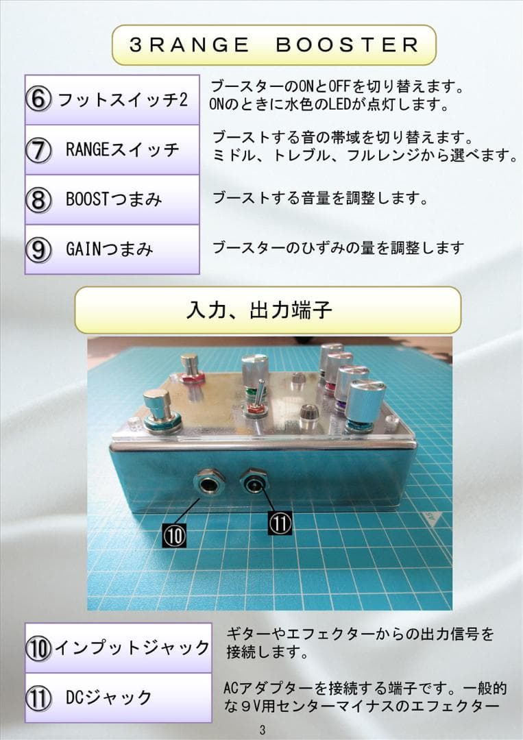 ファズとブースターがセットになったエフェクター