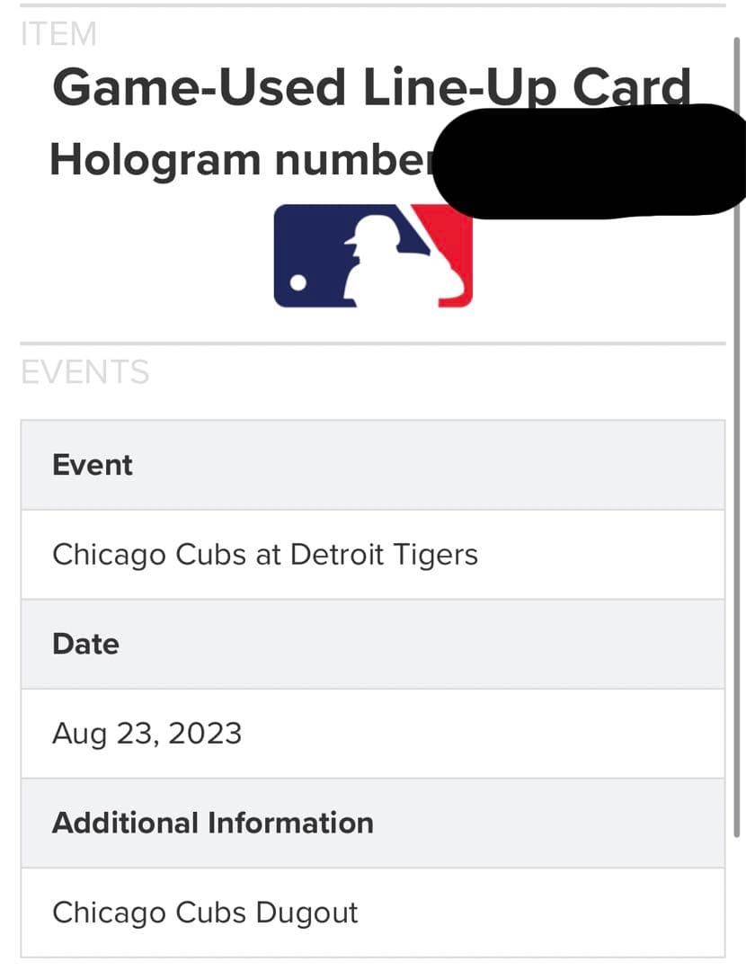 No.6 鈴木誠也　ラインナップカード　直筆サイン入り　(検 tシャツ　大谷翔平