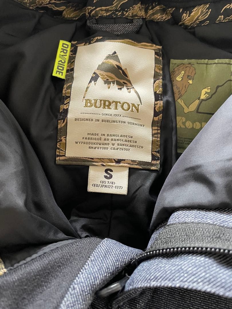 Burton 子ども用スノーボードウェア グレー/ブラック　Sサイズ