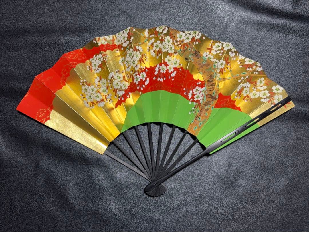 扇子　32cm 宮脇賣扇庵　金　桜　飾り扇　飾舞扇　舞扇子　舞踊　着物