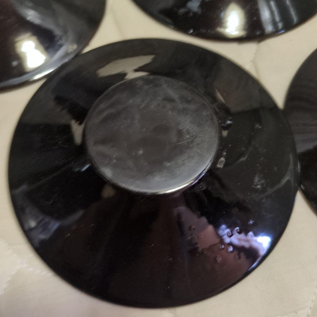 蔵出し　美品　津軽塗　茶托　５枚セット　12.5ｃｍ