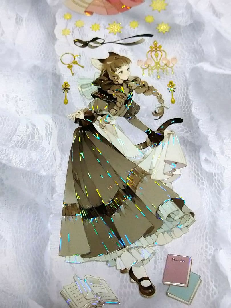 ✩再販✩J1148＃喵步轻盈(贝壳光)切り売り海外人物マステ女の子