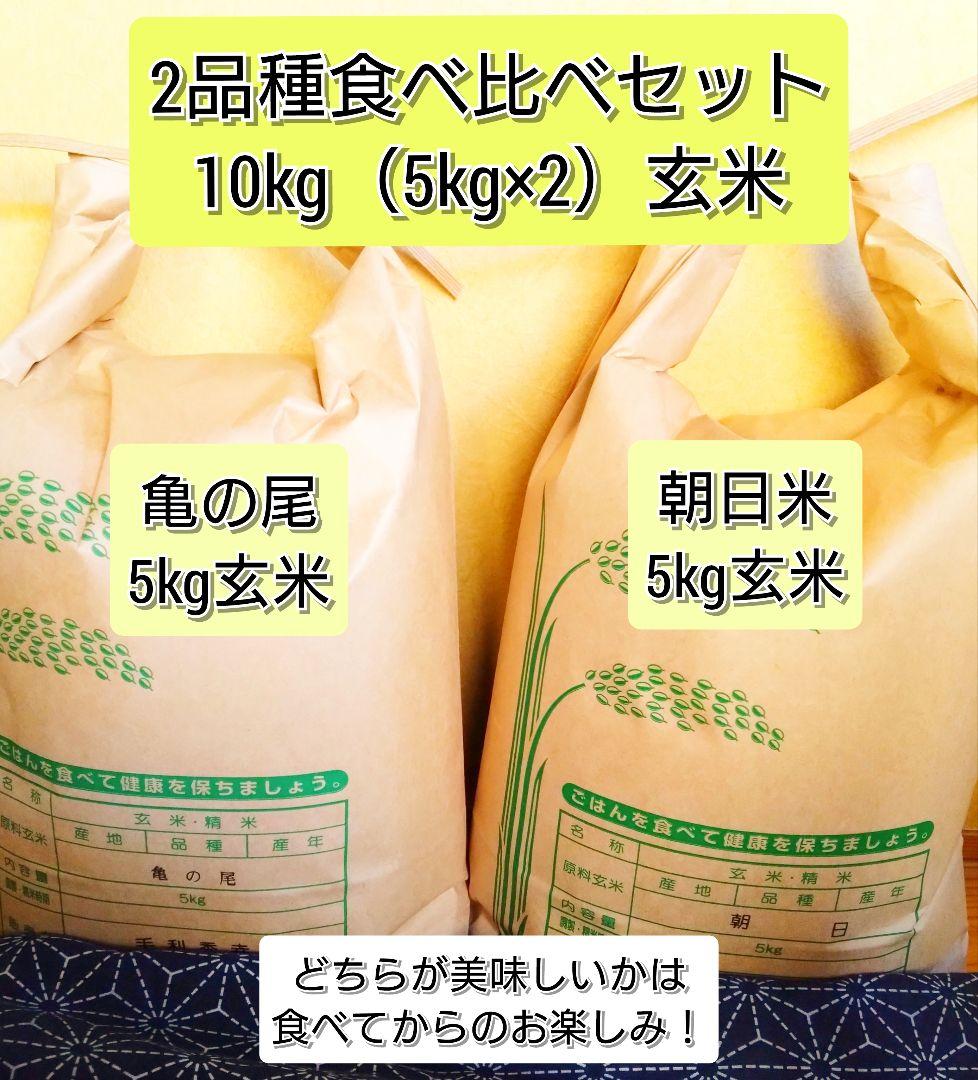2 R7年 自然栽培米 2品種食べ比べセット10kg（5kg×2）玄米 セット