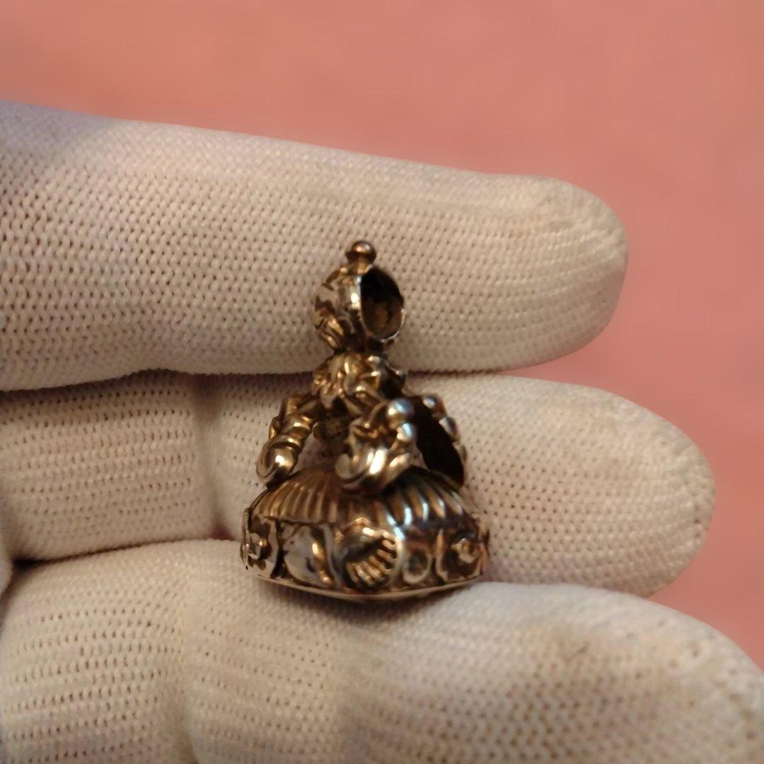 週末特価　イギリス　インタリオ　シール シトリン　金張り　ライオン紋章