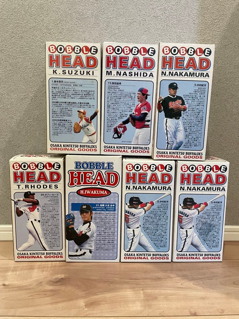 【新品・未開封／超希少】大阪近鉄バファローズ ボブルヘッド人形 7体セット