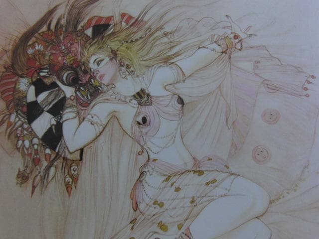 天野喜孝、【春暁】、希少な大判額装用画集より、新品額装付、状態良好