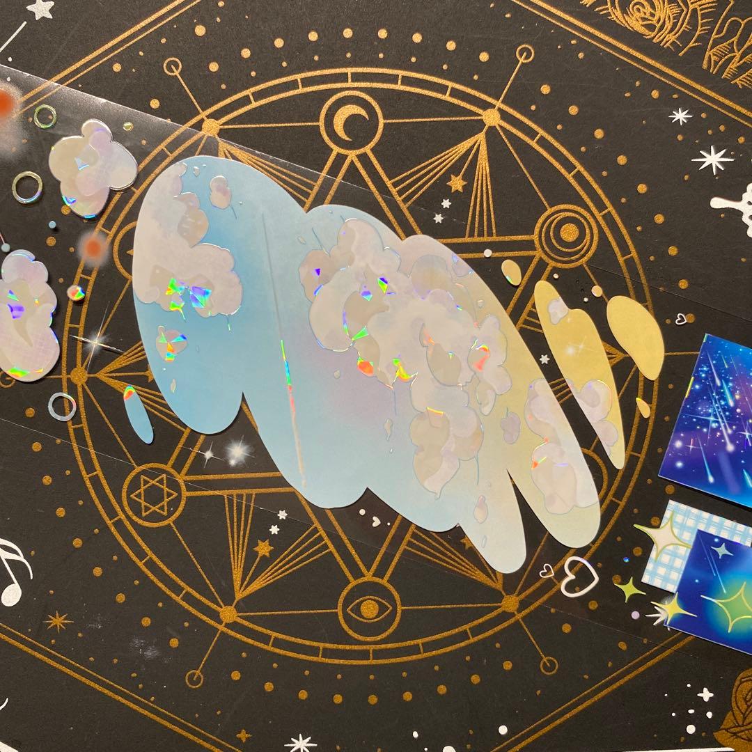 【9154】海外　マステ　中古巻　PETマスキングテープ　雲　金魚　装飾系