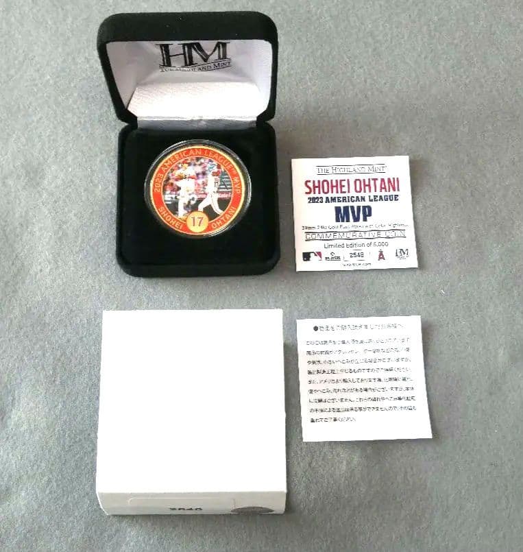 大谷翔平　2023年アメリカンリーグMVP獲得記念ゴールド（メダル）