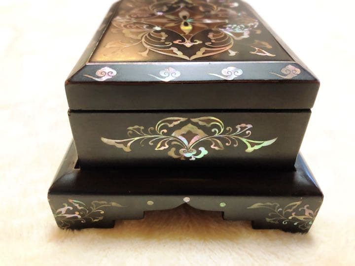 骨董品100年もの螺鈿細工箱　時代物漆器 古美術